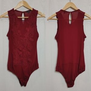 Haute Monde Red Lace Bodysuit
